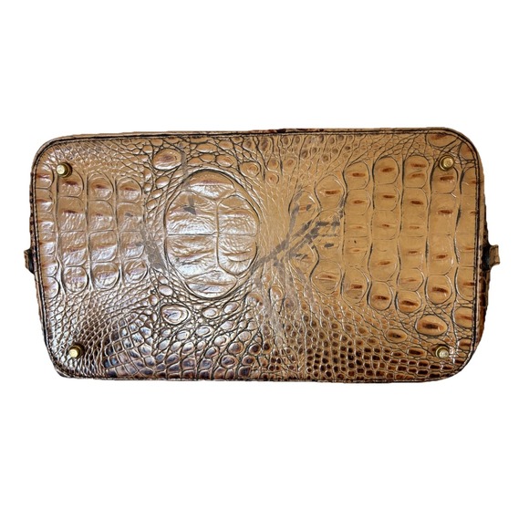 BRAHMIN Purse Brown Croc Embossed Leather Bag Tote Handbag Designer Crossbody - Picture 9 of 16